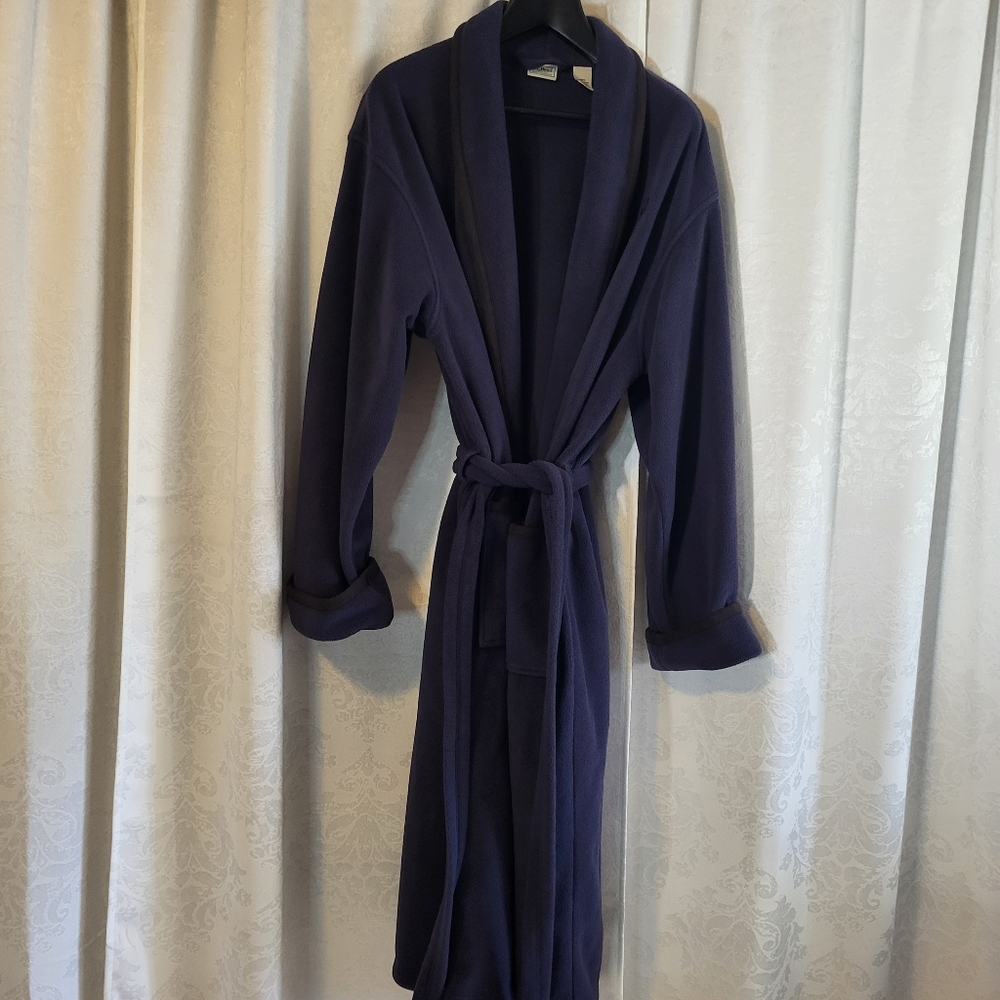 L.L.Bean Men's Winter Robe, Size XL-Tall, Blue, House wear, Comfortable - Picture 3 of 9
